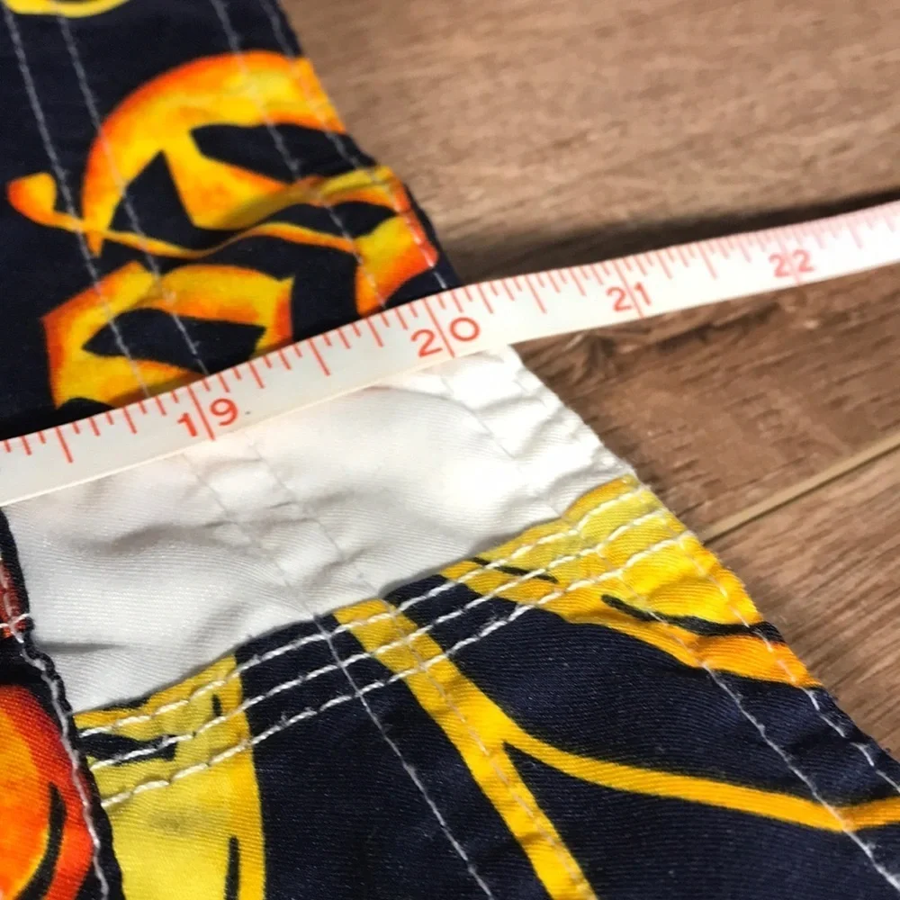 Corona Extra Mens Hawaiian Swim Board Shorts Unlined Size Medium Blue Yellow‎